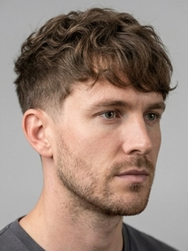 French crop con barba en un hombre de unos treinta