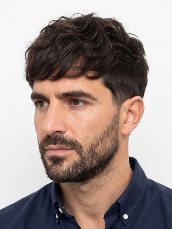 Textured crop en un hombre de pelo más fino, con aspecto poblado
