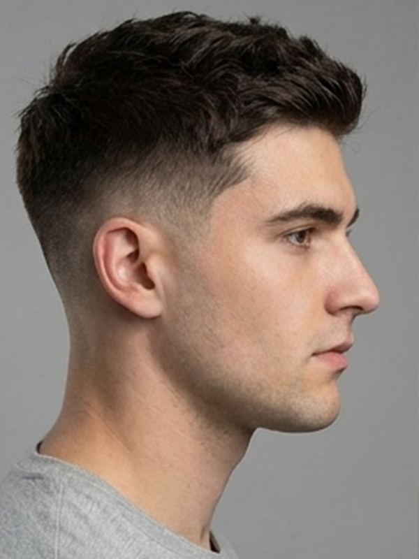 Messy crew cut con algo más de largo arriba