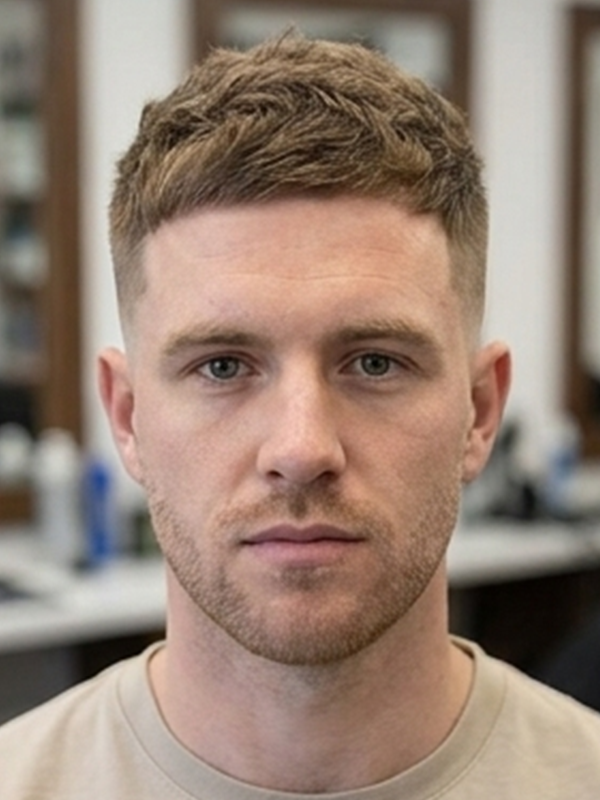 Crew cut degradado en un chico joven