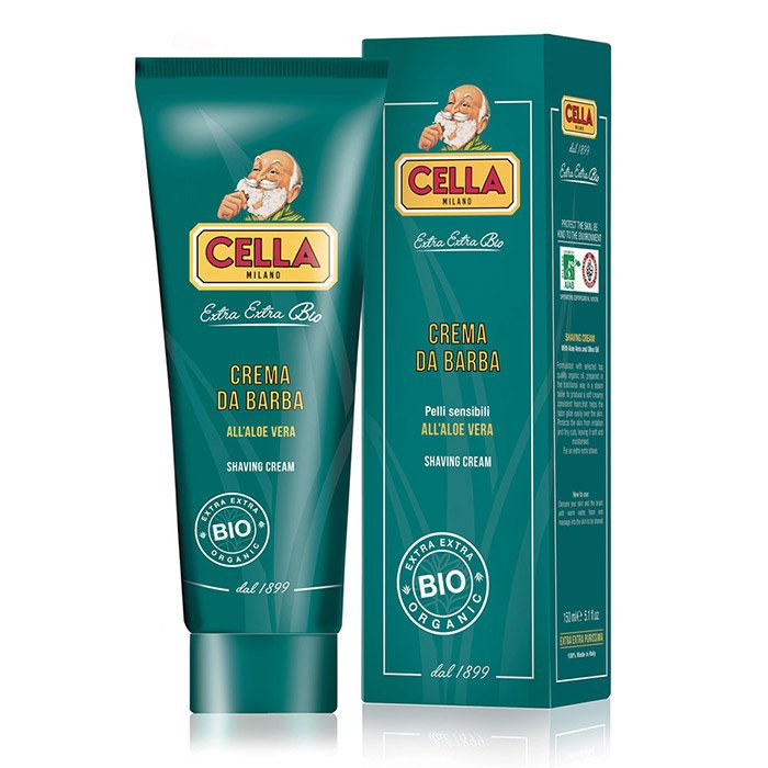 Cella Milano Crema de Afeitar Orgánica en Tubo – Aloe Vera