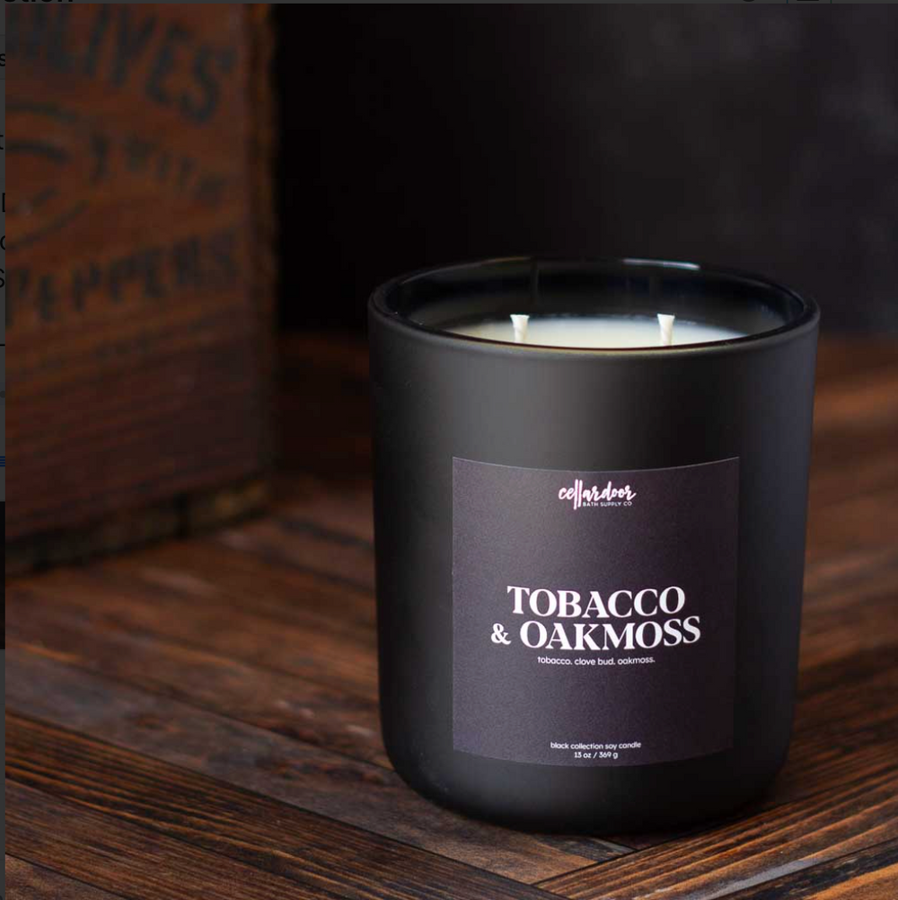 Cellar Door Vela perfumada de doble mecha – Tabaco & Musgo de Roble