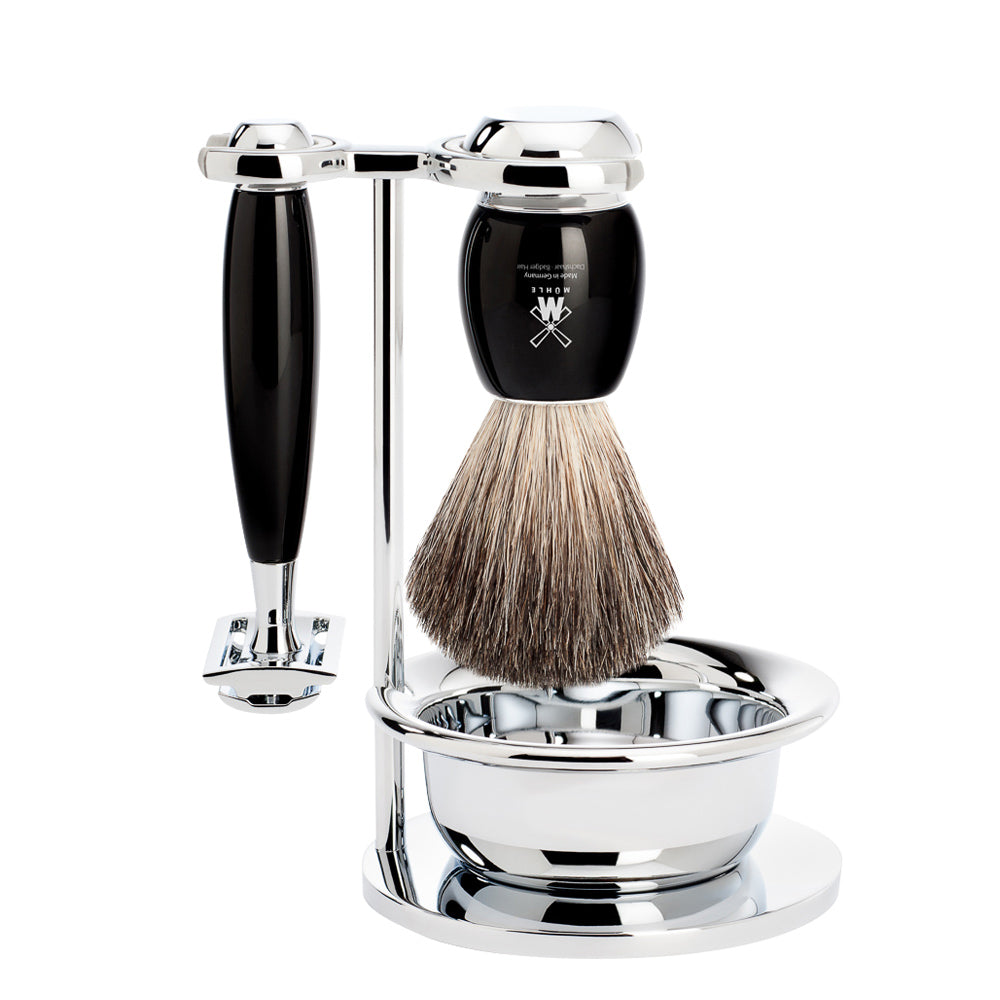 Mühle Set de afeitado Safety Razor Vivo 4 piezas - Negro