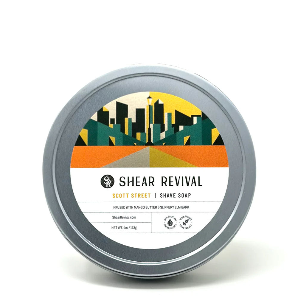 Shear Revival Scott Street Jabón de afeitar – Naranja & Musgo de Roble