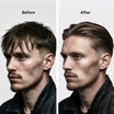 Slick Back Middle Part - voor en na