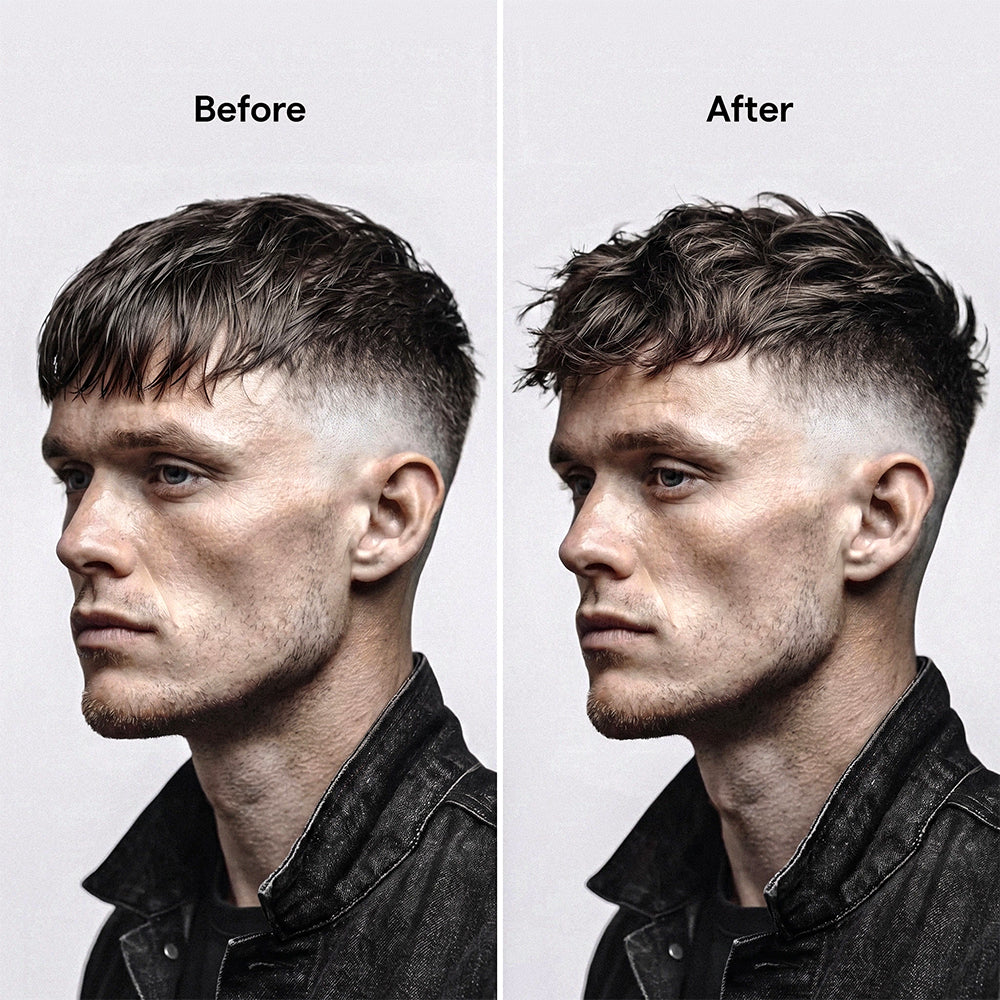 Textured Fringe - voor en na