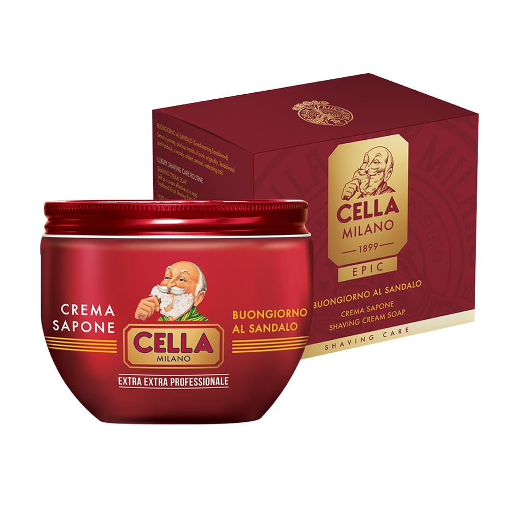Cella Milano Epic Jabón de Afeitar – Buongiorno al Sandalo