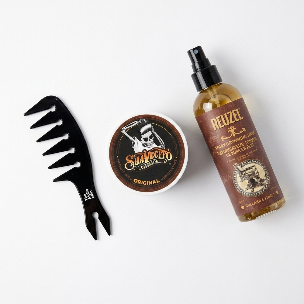 The Alpha Men Kit esencial Slick Back Middle Part