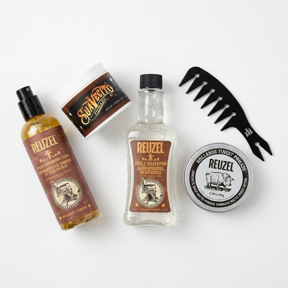 The Alpha Men Kit completo Slick Back Middle Part