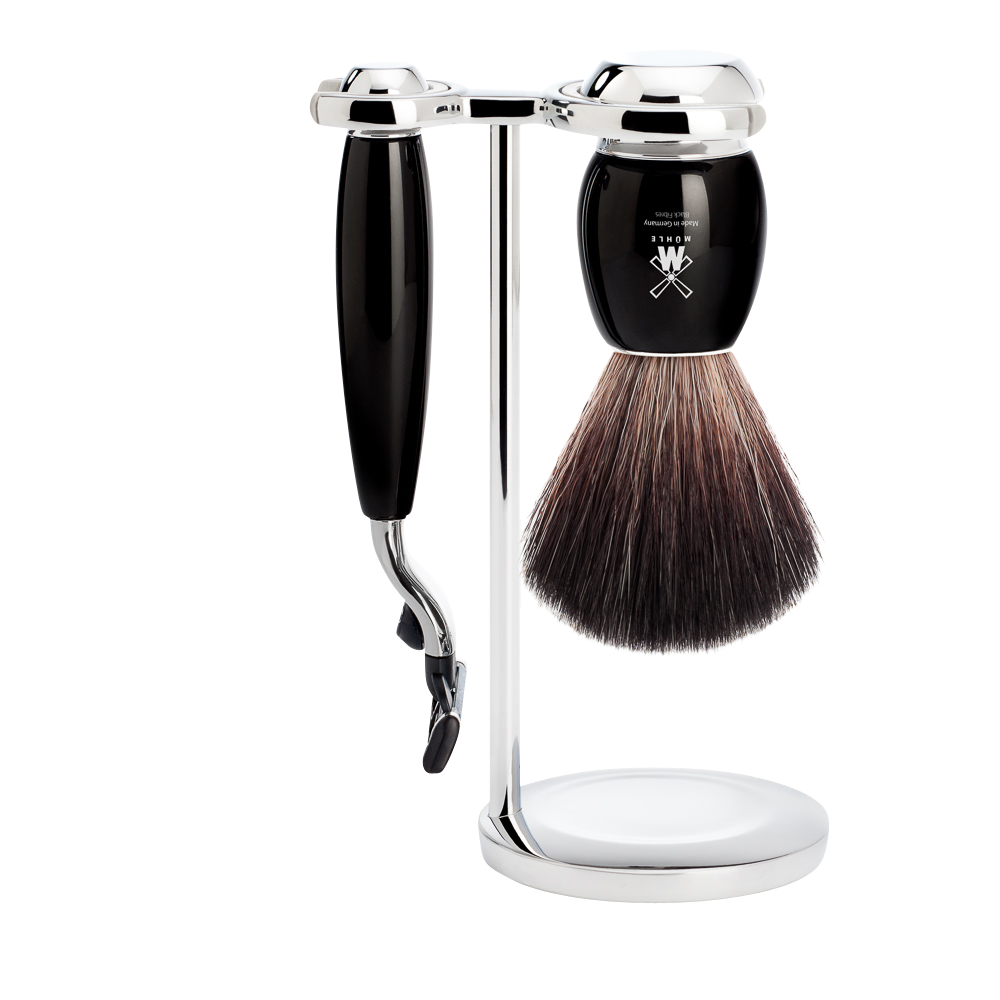 Juego de Afeitado Vivo de 3 Piezas - Negro