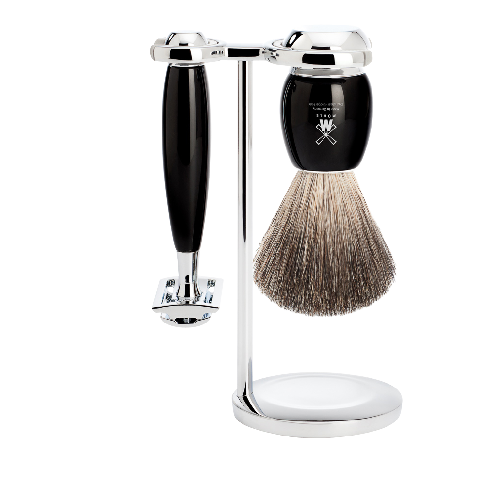Juego de Afeitado Vivo de 3 Piezas - Negro