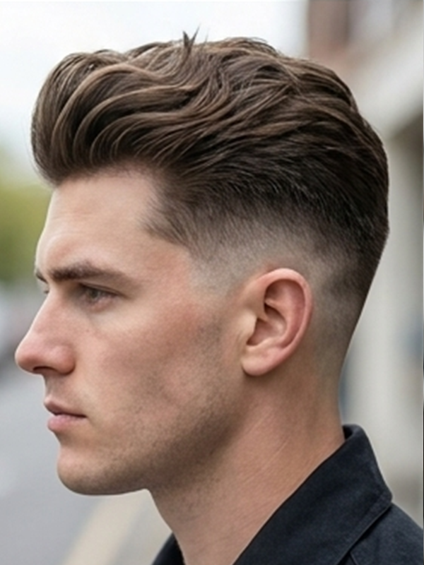 Quiff con barba en un hombre de unos treinta