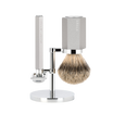 Set de Afeitado Hexágono - Plata Gris - Navaja de Seguridad - Dashaar
