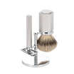 Set de Afeitado Hexágono - Plata Gris - Navaja de Seguridad - Dashaar