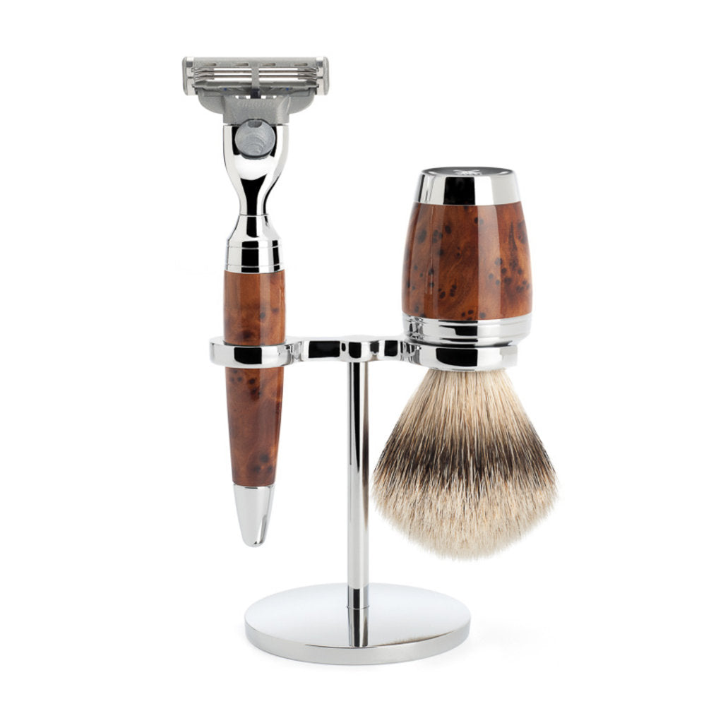 Set de afeitado 3 piezas Stylo - Madera de Tuya