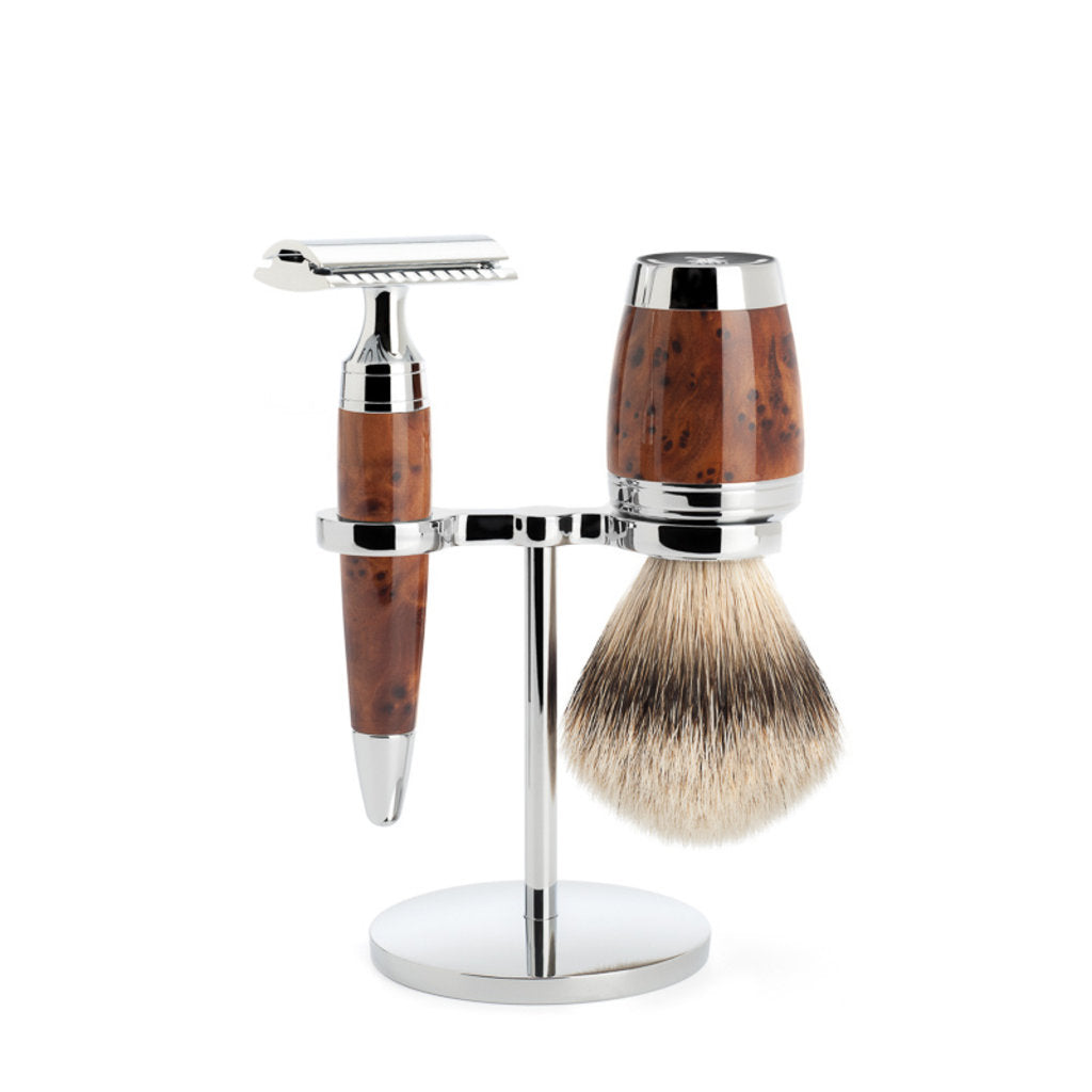 Set de afeitado 3 piezas Stylo - Madera de Tuya