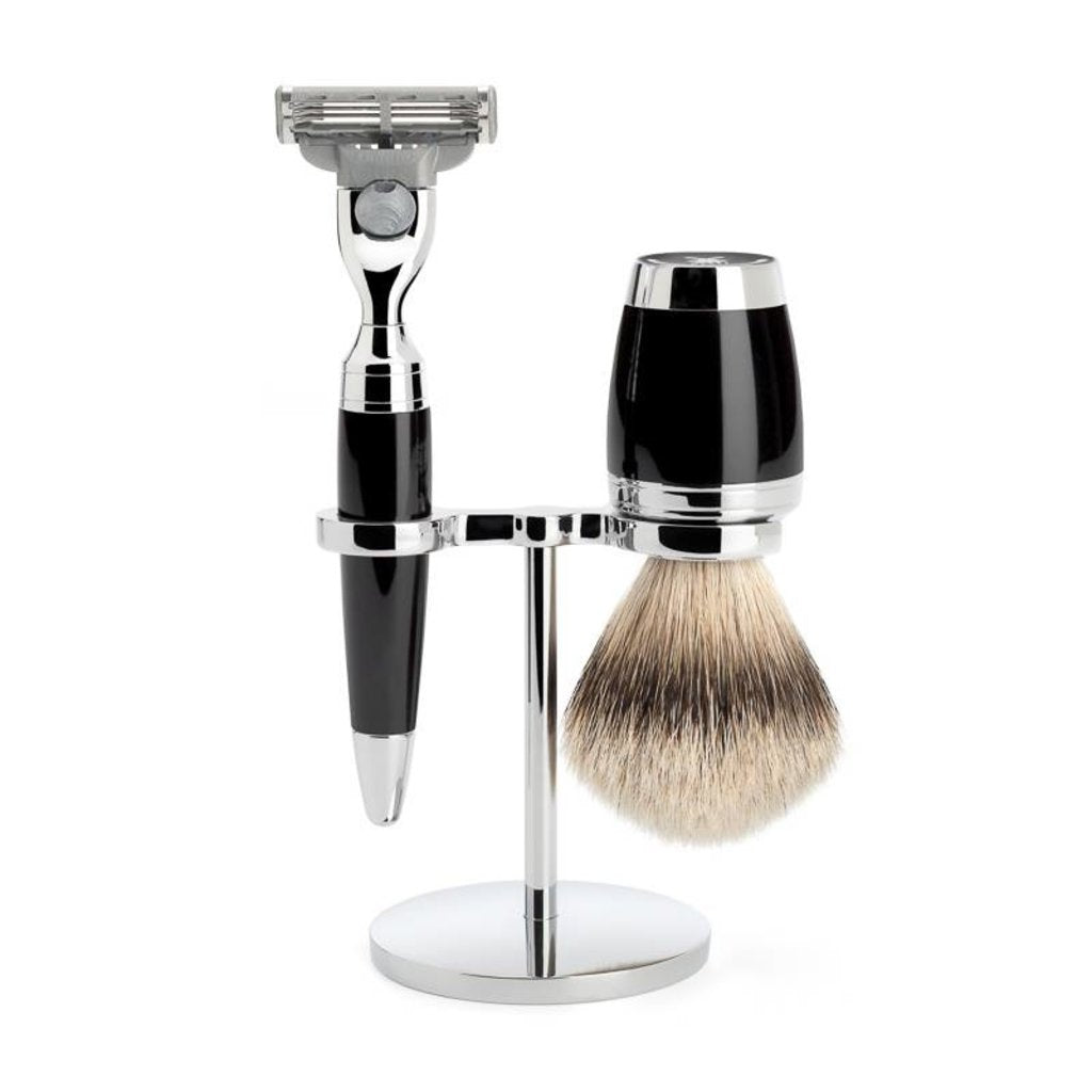 Set de afeitado Stylo de 3 piezas – Negro