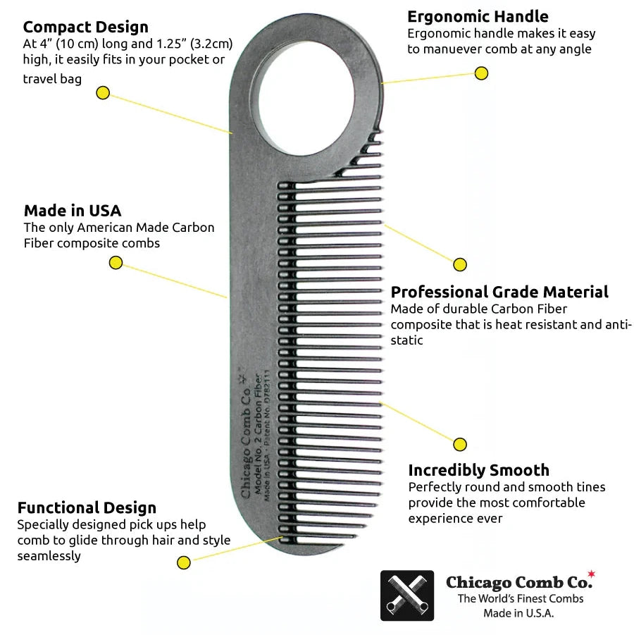 Beard Comb Model No. 2 – Carbon
