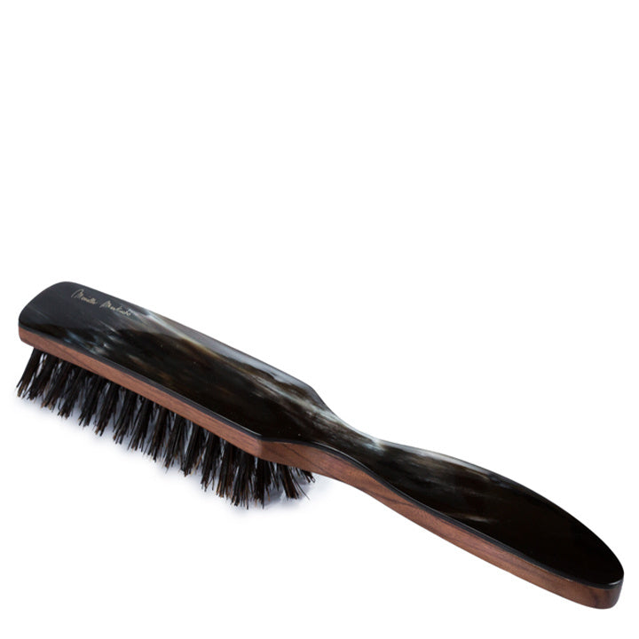 Mariella Martinato Cepillo para el cabello rectangular de cuerno genuino