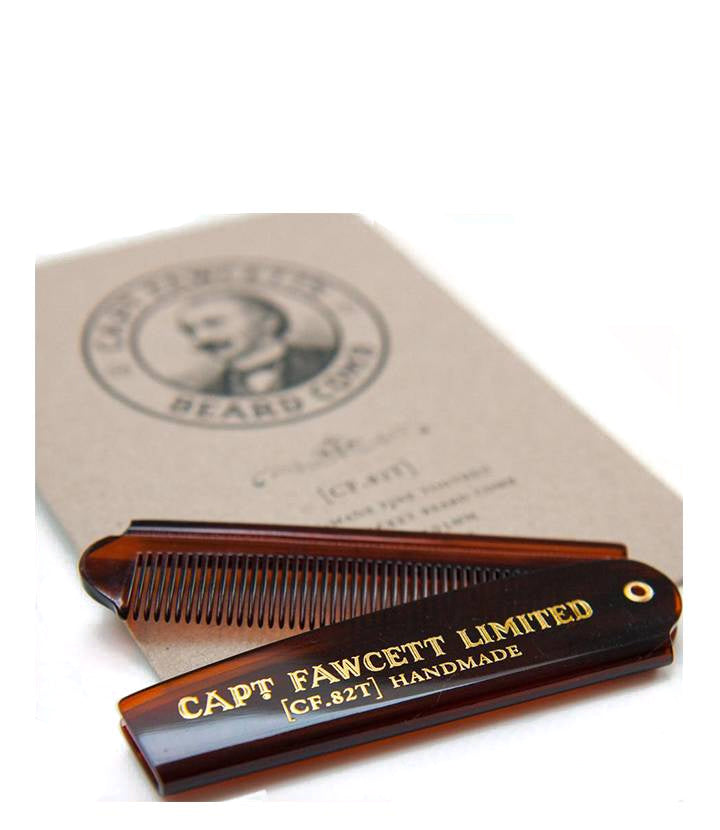 Captain Fawcett Peine para barba de bolsillo plegable