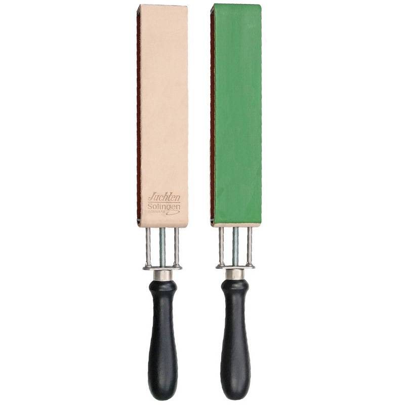 Herold of Solingen Tension Paddle Strop 56J Verde – Doble Cara – Cuero Juchten