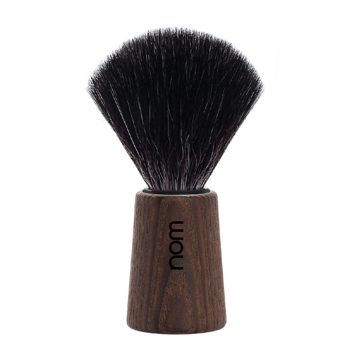 NOM Brocha de afeitar Theo – Madera de Fresno Oscura – Fibra Negra