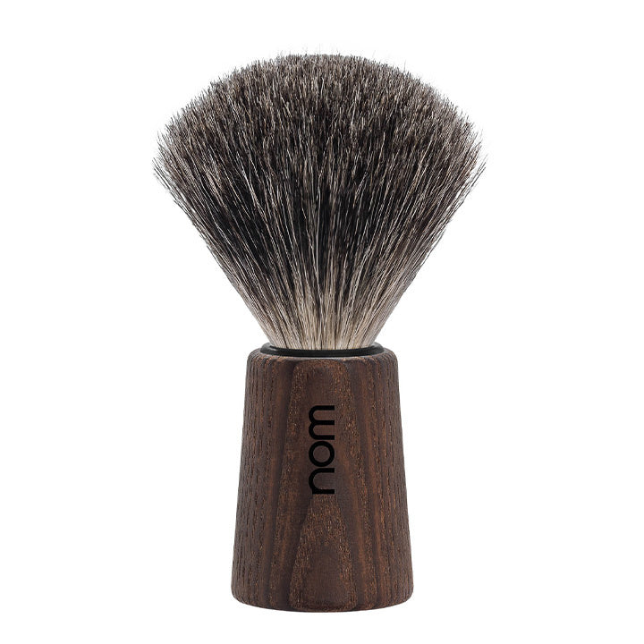 NOM Brocha de afeitar Theo – Madera de Fresno Oscura – Pure Badger